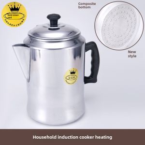 Gold Crown Hong Kong Style Silk Stocking Milk Tea Pot 3L Electric Heating Coffee Brewing Pot American Style Commercial Use