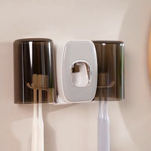 BEULIFE Toothbrush Storage Wall Rack Holder Toothpaste Dispenser Toothbrush Gargle Cups Bekas Letak Berus Gigi Ubat Gigi