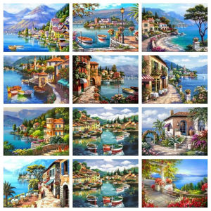 Town Landscape Seaside City Scene Jigsaw Puzzle 1000pcs For Adults Family Quality Time Cognitive Training Mind Game Toy
