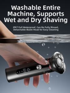 Three-Head Electric Shaver for Men No Black Points Left Multi-Functional Beard Trimmer Stainless Steel Blade Wireless Charging