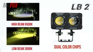 MOFOX LB2 Laser Gun MDL Mini Driving Light For Motorcycle 60W Dual Color High and Low Beam Spotlight Waterproof Auxiliary Light For Motorcycle Car LED Work Lights tdd night ranger