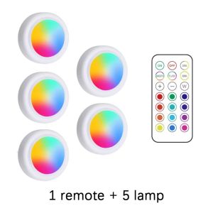 Đèn LED RGB Điều Chỉnh Độ Sáng Lắp Dưới Tủ Điều Khiển Từ Xa Sử Dụng Pin Đèn Ngủ Cho Tủ Quần Áo Phòng Tắm Điện Áp 5V