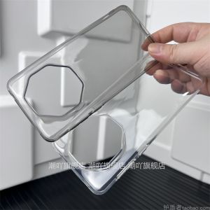 Transparent Full Cover Huawei Mate60RS Case Mens Womens Soft TPU Shockproof Protective Shell Creative Personality Simple Design