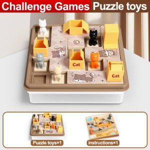 Doofunle Children Education Learning Toy Cat Express Box Board Game Puzzle Logic Game lQ Training Spatial Planning.Animal Theme