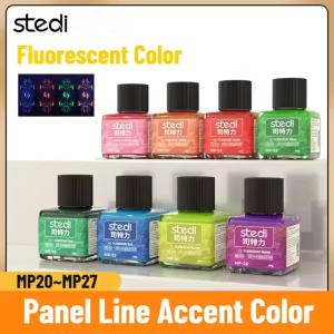 Stedi MP-20~27 40g Water-based Fluorescent Panel Liner Paint for Gundam Model Building Fluorescent Ink Panel Line Accent Color