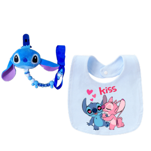 Disney | Newborn Baby Bib Pure Cotton Hood Newborn Soothing Pacifier Chain Clip with Double Button Fastening Design Soft and Highly