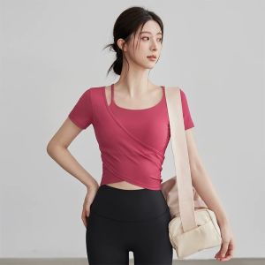 Áo Yoga Thời Trang Có Lót Tay Ngắn
