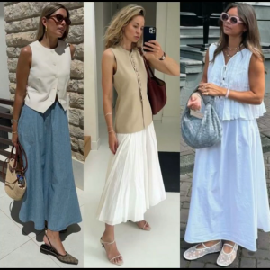 Sonia Summer Beach Casual  Boho Office Wear  Multi Way to Wear Midi Skirt