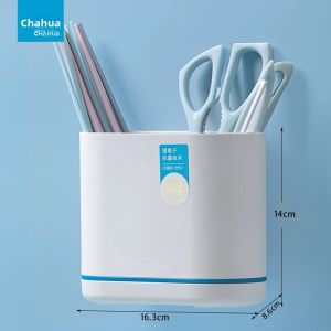 CHAHUA | Antibacterial Kitchen Utensil Holder for Spoons and Chopsticks with Wall Mount and Drainage