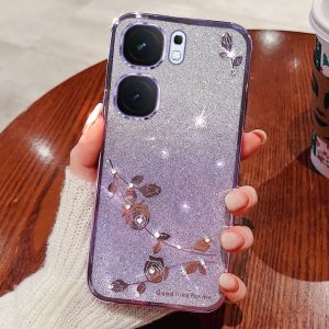 Vivo iQOOneo9 pro Silicone Phone Case Womens Full Cover Anti-Fall Glitter Diamond Transparent Luxury Soft Shell Gradient Sparkle
