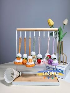 Handmade Badminton Shuttlecock Keychain Fruit Series Finished Product DIY Sports Fitness Fans Goods Bag Accessory Gift