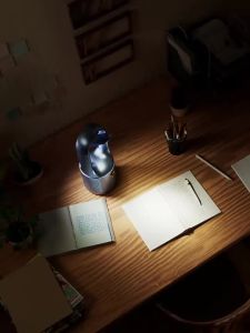 2282024 XIAOMI New desktop leafless fan 2000mah portable wireless ultra-silent LED night light 6-speed fan small usb charging fan