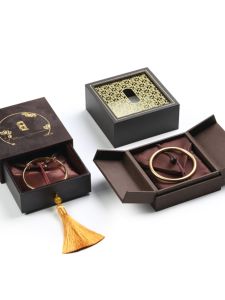 กล่องเก็บเครื่องประดับหยกมรดกทองสร้อยข้อมือกล่องบรรจุภัณฑ์หรูหราแฟชั่นอุปกรณ์เสริมสำหรับของขวัญ