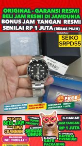SEIKO 5 ORIGINAL - AUTOMATIC - SEIKO SRPD55K1 - Men RO - Silver - Stainless Steel - Diameter 4.2 CM. Water Resist 100 Meter Jamdunia / Jam dunia JD18 # Jam Tangan Pria Cowok Anti Air Digital Analog # Seiko Otomatis SEIKO SRPD55 SRPD 55 K1 SRPD 55K1 K 1
