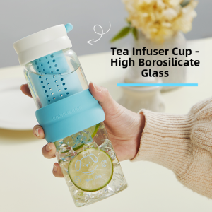 COOKER KING | Tea Infuser Portable Glass Cup