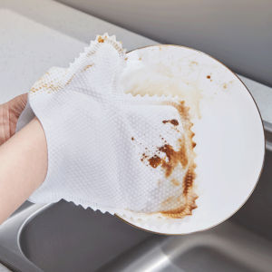 Disposable Electrostatic Dust Removal Non-woven Cloth With Cloth Gloves Reusable Kitchen Dishwashing And Wet Dry Dual-use Cloth