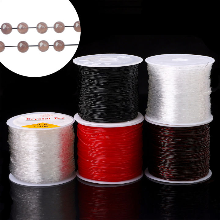 45-100 Meters Plastic Crystal DIY Beading Stretch Cord Transparent Elastic Line  Jewelry Making Bracelet Supply Wire String Thread Rope