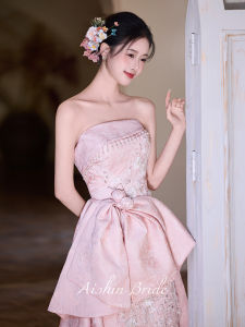 AISHINI | Váy Cưới Cô Dâu Dáng Off-shoulder Màu Hồng Chất Liệu Cao Cấp Đầm Tiệc