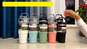 Ly Giữ Nhiệt Kèm Ống Hút 900ml Nắp Dạng Xoay Chất Liệu Inox 304 Thiết Kế Thông Minh