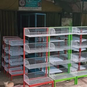 Rak Toko Keranjang Kawat Snack Ciki Chiki 4 susun serbaguna murah