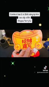 Combo 6 bao lì xì đỉnh vàng - túi vàng - thỏi vàng ép kim cao cấp hai mặt. Hàng có sẵn HCM.