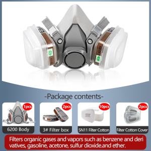 6200 Half Face Respirator + 2097 Filter - Reusable for Painting/Spraying Organic Vapor & Dust Protection