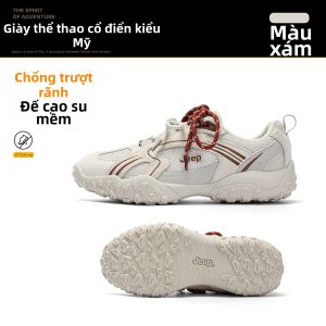 Jeep | Giày Đào Tạo Ballet Đế Dày Phong Cách Retro Đế Mềm MESH Ngoài Trời Thắt Dây 2 Màu