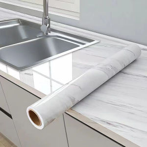 55cm Marble PVC Waterproof and Oil Resistant Self-Adhesive Wall Sticker for Living Room and Kitchen Cabinet Decoration Wallpaper