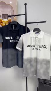 Áo thun nam cổ trụ tay ngắn phối loang màu chất thun cotton co dãn thoáng khí phong cách trẻ trung 2 màu đen trắng mẫu mới giá rẻ