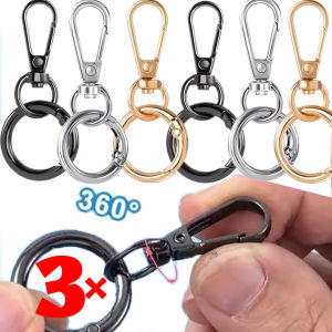3Pcs Swivel Clasp Clip Metal Swivel Snap Hooks Double Opening Key Chain Clip with Key Ring for DIY Crafts Lanyard Making