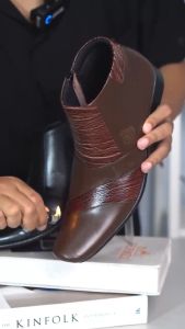 Sepatu Pantofel Boot Pria Kulit Formal Boots Kerja Kantor Handmade MD0322