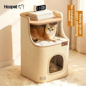 HOOPET | Closed Summer Space-saving Scratch Climbing Cat Bed with Natural Sisal and Two Layers