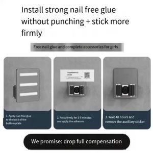 304 stainless steel thickened with hook without punch mop clip Broom clip
