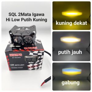 Lampu Tembak SQL 2Mata Igawa Putih Kuning - Fooglamp SQL 2Mata Igawa Universal