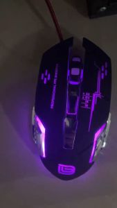 Mouse Gaming RGB LED BAJEAL 3200 DPI micro switch braided cable
