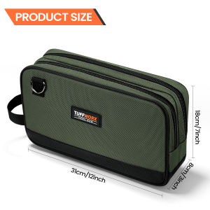 Tool Bag Dual Compartment Storage Pouch Gray and Black