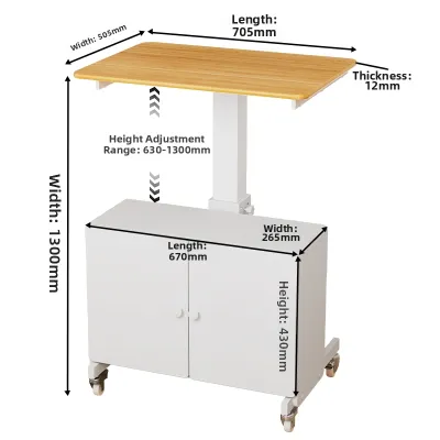 YIYO | Adjustable Portable Cooking Preparation Kitchen Table With Wheels And Storage