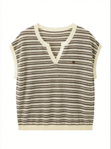 PEACEBIRD | Autumn New Small V-Neck Stripe Knitted Vest