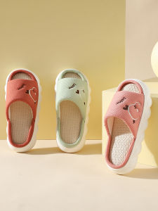 Dép Vải Lanh Dày Trong Nhà Mùa Xuân 2025 Chống Trượt Đế PVC Dép Lê Nam Nữ Trẻ Tuổi Phong Cách Hàn Quốc Thêu