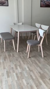 GF X4 DINING ROOM SET [ 1 table+ 4 chairs+1 benchIII] / dining room set/ meja makan