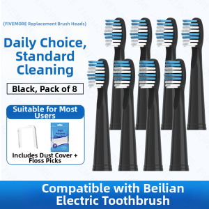 Electric Toothbrush Head Adult Replacement YS2201 Compatible with Brillante Beilian BDY01S Dental Care Deep Cleaning