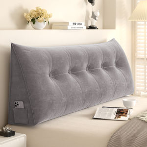 Modern Minimalist Bedside Pillow Soft Pack Tatami Fabric Linen Back Removable Triangle Bedroom Solid Wood Bed