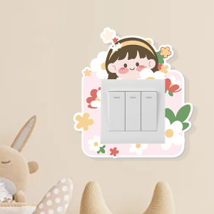 Decorative Cartoon Switch Socket Cover Creative Protective Frame Blocking Beautifying Wall Sticker Adorable Home Decor