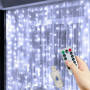 3/6M 8 Mode USB Curtain String Lamp Holiday Decor Party Birthday Wall Decoration LED Garland Wedding Fairy Light Christmas Light