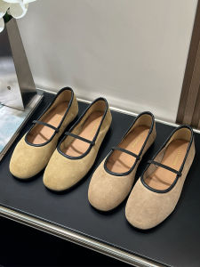 Genuine Leather Ballet Flat Shoes round Toe Slip-On Comfortable Soft Bottom Versatile Flats Womens Fashion Casual Loafers