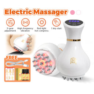 Smart Electric Meridian Brush Massager Electric Cupping Device Abdominal Charging Vibration Heating Universal Household Scraping Device 經絡按摩器