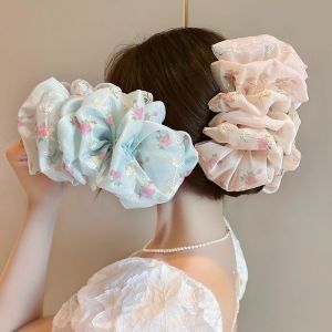 Embroidered Double-sided Bubble Clip Shark Clip Hair Clip Fluffy Korean Fashion Hair Clips Head Hair Accessories for Women