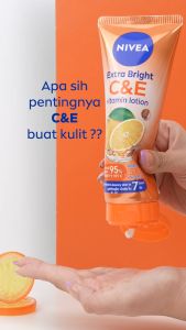 NIVEA Body Lotion Extra Bright C&E Vitamin Lotion 180ml - Mencerahkan & kulit kenyal dalam 7 hari - 50x Vitamin C & E UV Filter Produk Dermatologi Untuk Kulit Sensitif - Lazada