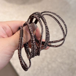 ยางรัดผมลายเสือดาว 5 ชิ้น ยางรัดผมมีสายรัดผมสูง ยืดหยุ่นสูง ไม่ทำลายผม สไตล์เกาหลี ยางรัดผมสุดหรูหรา