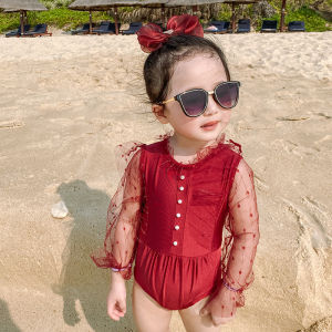 CHUXIU | UV Protection Full Body Quick Drying Cute Lace Girls Swimsuit